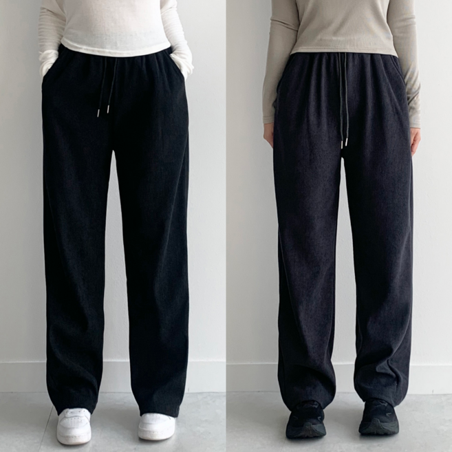 하바우 여성 코듀로이 골덴 롱 와이드 팬츠 2종 세트