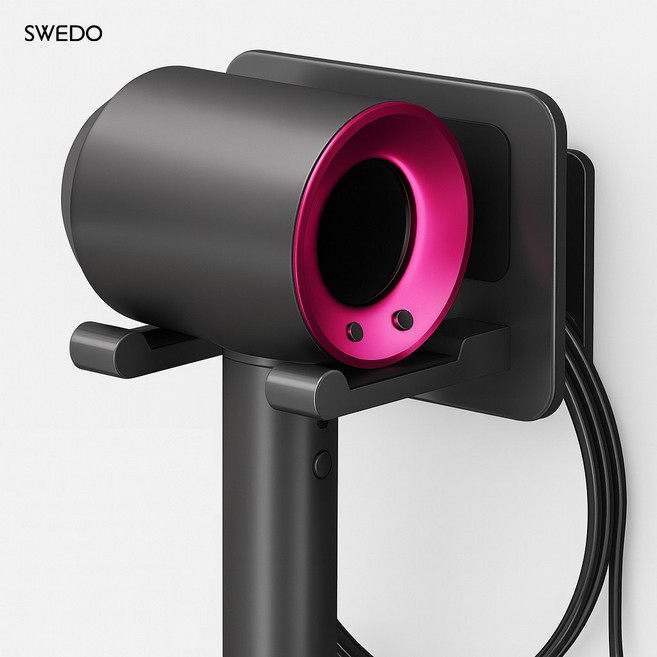 에스위두 항공 알루미늄 선정리 무타공 튼튼한 드라이기 거치대, 1개, 그레이