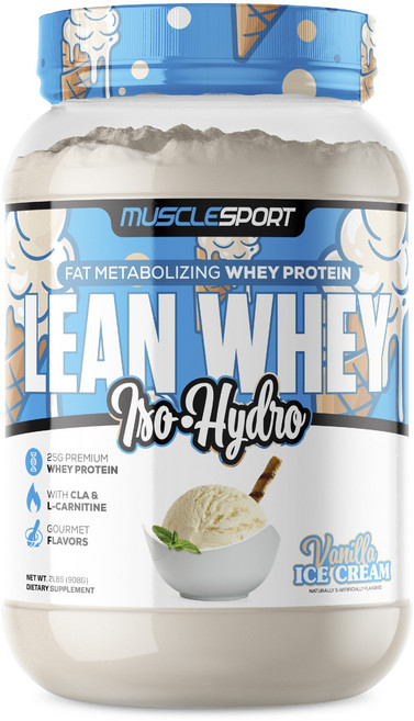 MUSCLESPORT Lean Whey 分離水解乳清蛋白 香草冰淇淋口味, 1個, 908g