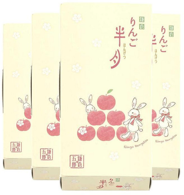가마쿠라 고로 반월 반달 사과 전병 링고 센베이 5P, 4개, 225g