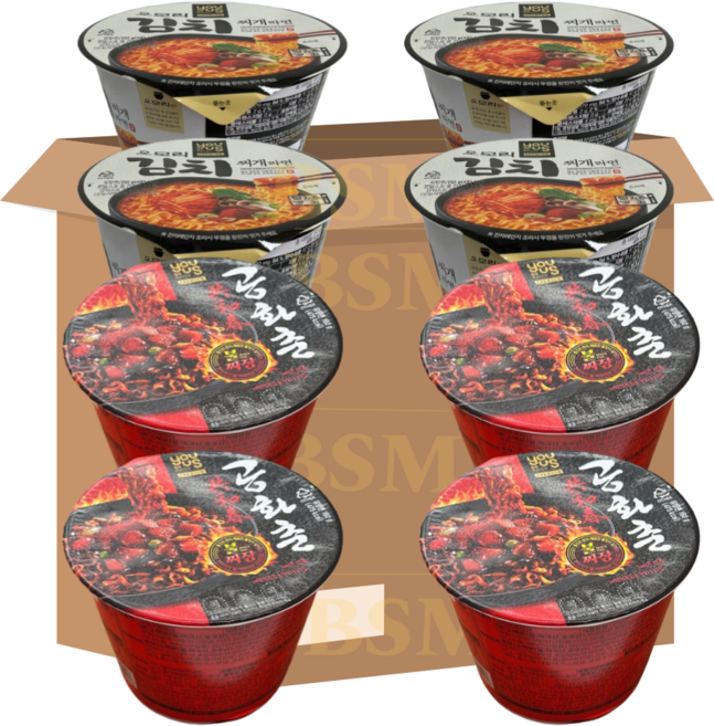 GS리테일 유어스 오모리 틈새 오모리 공화춘짜장 공화춘불짜장 혼합 세트, 오모리컵 4개+공화춘불짜장컵 4개, 1박스
