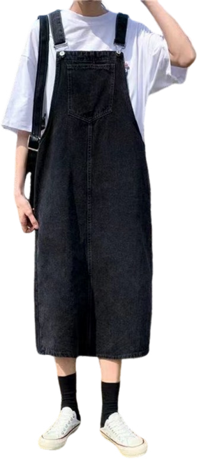 여성용 데님 멜빵 오버사이즈 미디 데님 멜빵 치마 빅 사이즈 S-5XL 뉴타임즈 Z649L277