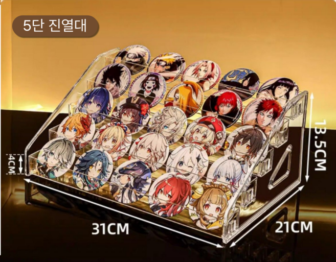 살림마루 투명 아크릴 계단형 정리대 진열대 거치대 디스플레이, 투명 5단, 1개