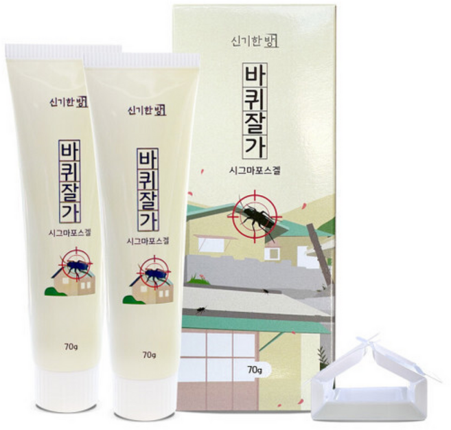 신기한방 바퀴잘가 시그마포스겔 바퀴벌레약 바퀴벌레없애는법 벌레약통 포함, 70g, 2개