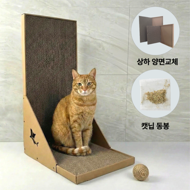 집사랩 4면사용 알뜰 고양이 수직 스크래쳐, 1개, 브라운