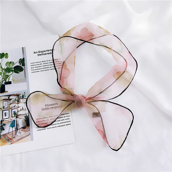 잔꽃 스카프 여 봄가을여름 쁘띠 스카프 패션 어디에나 잘 어울리는 작은 스카프 오이겐사 스카프 스타일리시댕기