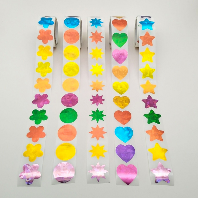 메리레이디 대용량 1000매 홀로그램 반짝이 스티커, 5개, 혼합색상