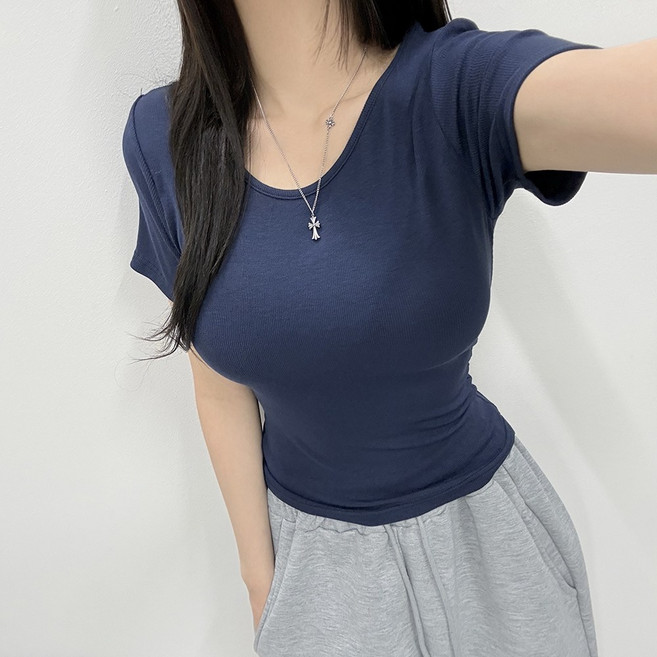 VANANA2 [국내제작] 팔뚝살소멸 말라핏 체형보정 커버 모달 라운드 U넥 골지반팔