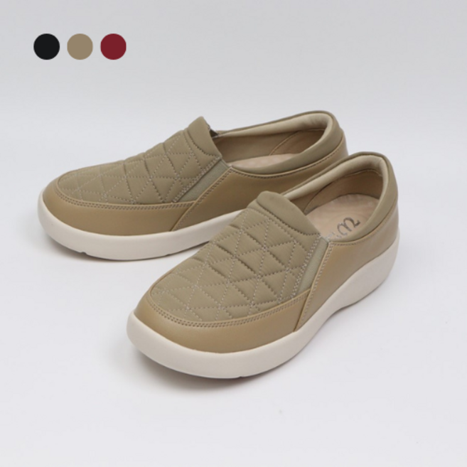 페조 여성 슬립온 소가죽 단화 통굽 사계절 초경량 PZSL-CNK-W98