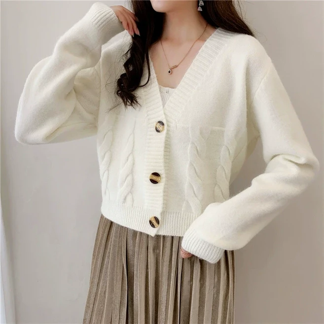 꽈배기 니트 가디건 SH1475WW