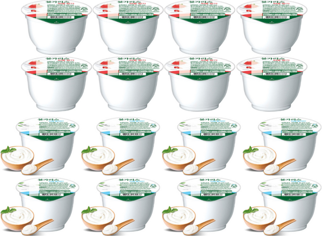 남양 떠먹는 불가리스 딸기85g 8팩+플레인85g 8팩 총16팩