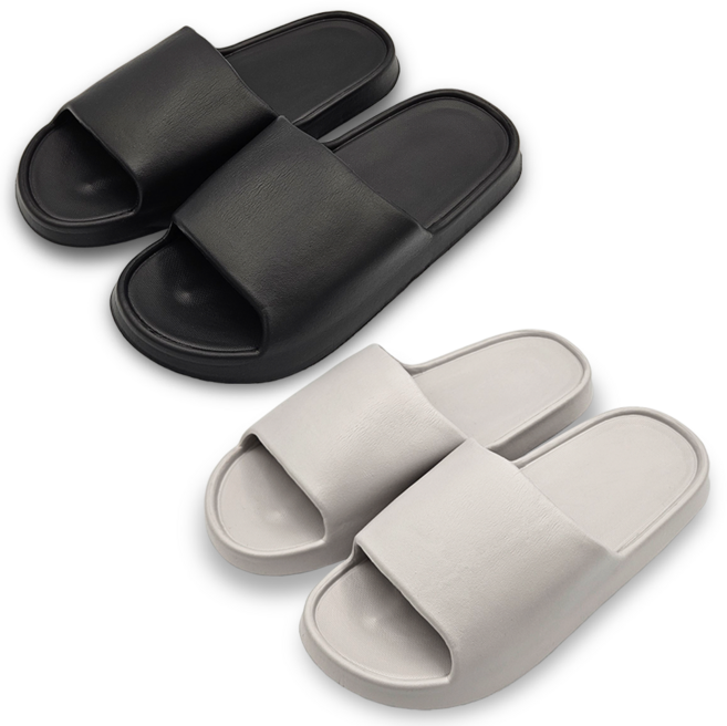 에코로버 층간소음 방지 실내 슬리퍼 초경량 EVA, 1개, 블랙+그레이