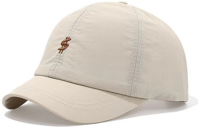 젠리프 캠프캡 러닝 모자 남녀공용 스트링 런닝 숏챙 볼캡 빅사이즈, 크림, 1개