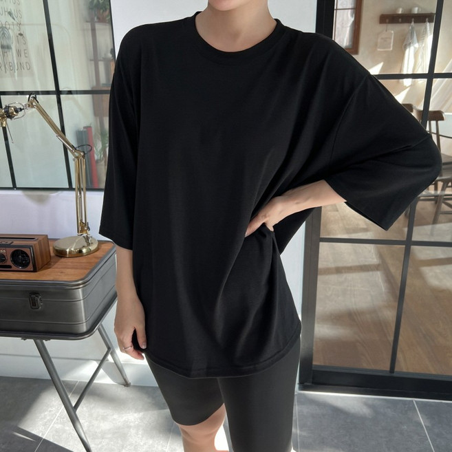 5컬러 찰랑 7부티셔츠 레깅스롱티 8부 여성박스티