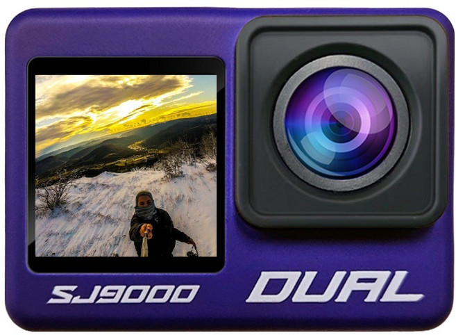 에이스원 4K 터치스크린 C타입 블랙박스 액션캠 SJ9000 DUAL, 블루