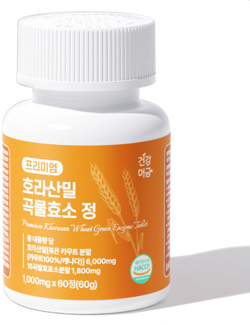 건강머금 호라산밀 카무트 곡물 발효 효소, 1개, 60정