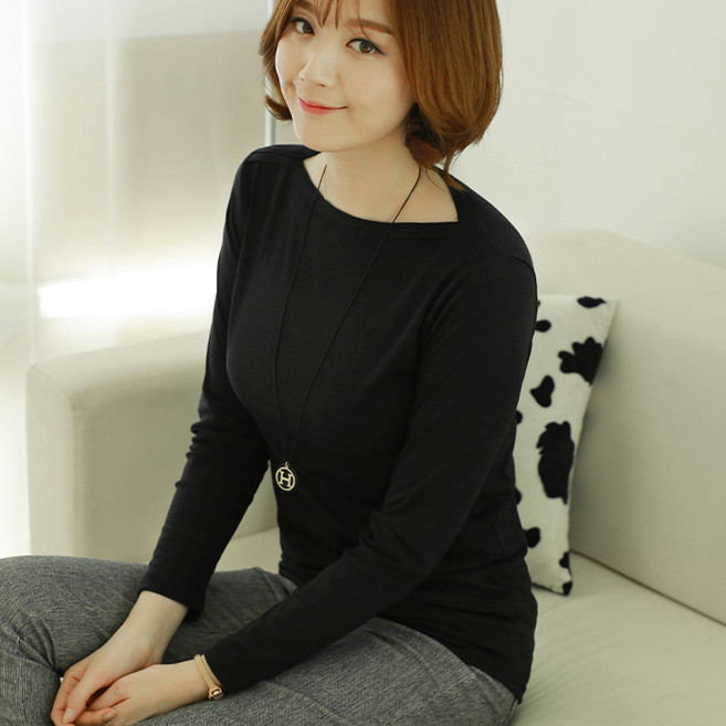 [웬디즈갤러리]입술 티셔츠 / 여성 보트넥 스판 이너 베이직 ITS005