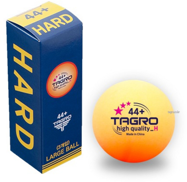 타그로 44+ 하이퀄리티 H 라지볼 시합구, 1개, 3개입, 노란색