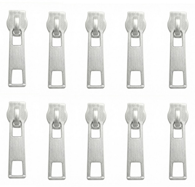모바스 셀프 수선 지퍼 고리 헤드, 실버, 10개