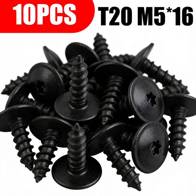 T20 토르크 셀프 태핑 스크류 볼트 M5 16 자동차 아치 라이너 패스너 엔진 언더트레이 스플래시 가드 머드가드 리테이너 바겐용, 10pcs T20 M5x16