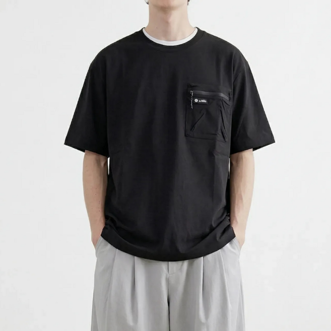 네파 반팔 티셔츠 반팔티 오버핏 라운드 루즈핏 우븐 남자