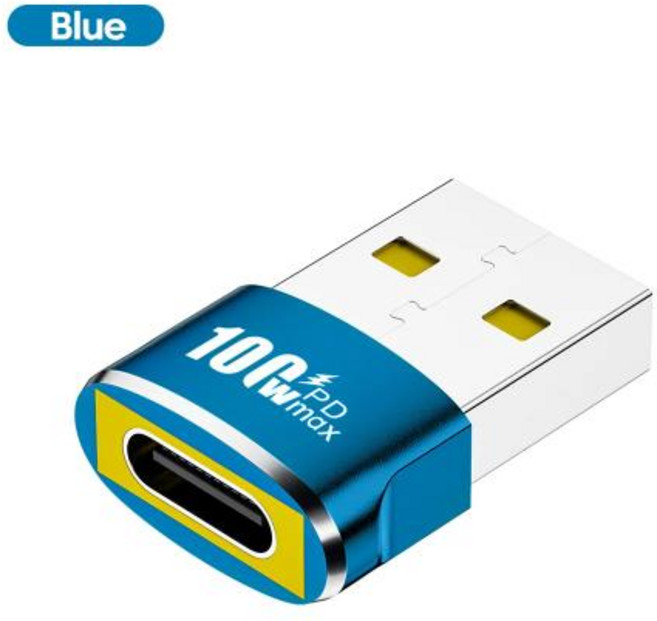 Olaf C타입-USB 2.0 어댑터 USB C 암-USB 수 변환기 PD100W 고속 충전 OTG 커넥터 맥북 삼성, Blue