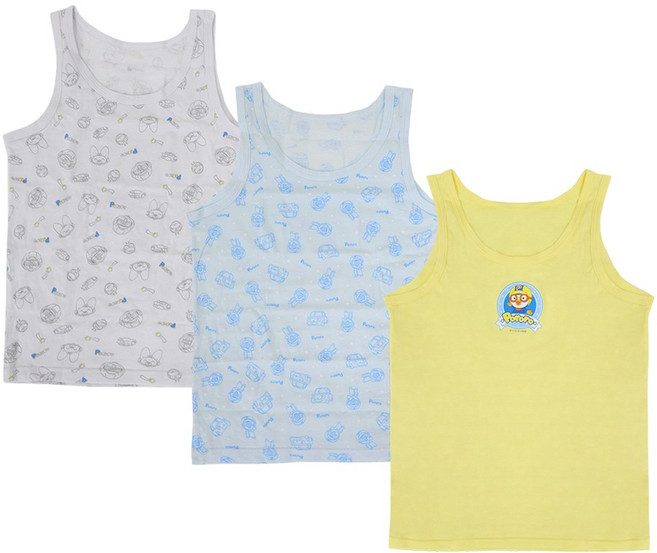 뽀로로 남아 순면 런닝 3종 세트