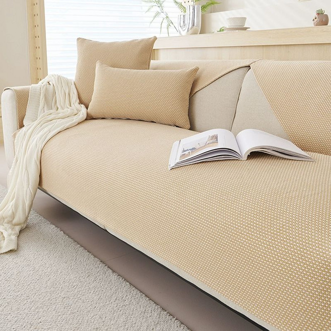 쇼파커버 소파 겨울 카우치 모피 덮개 패드 매트, 모피-카키, 1개