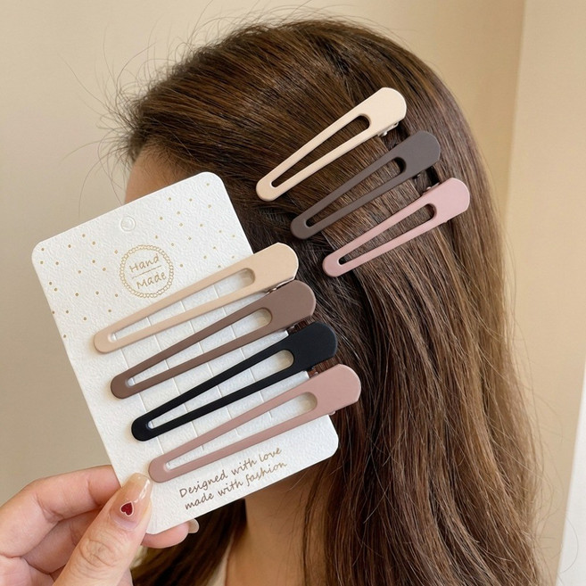 무광 옆머리 앞머리 집게핀 잔머리 고정 일자핀 4P