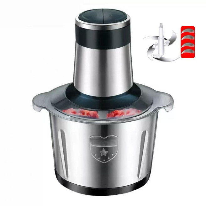 캬오유 전동 마늘 멀티 다지기 고기 야채 분쇄기 2L DSA-0503, 1스텐용기