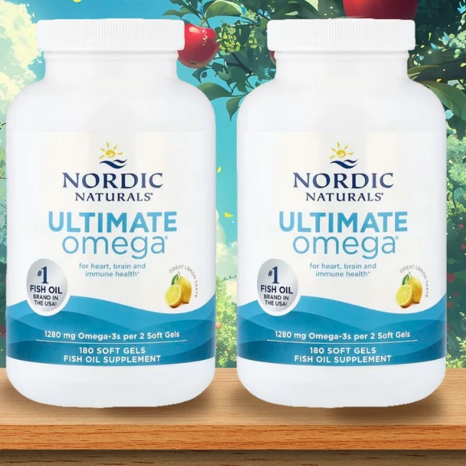 노르딕내추럴스 얼티미트 오메가 3 180정 x 2개 1280mg 레몬 소프트젤 - 쿠팡
