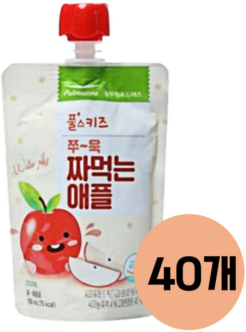 풀무원 바른선 짜먹는 젤리 애플, 100ml, 40개