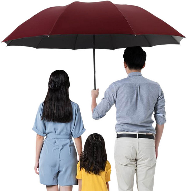 깔끔더하기 골프우산 3단 수동 접이식 파라솔 우양산, 레드와인, 1개