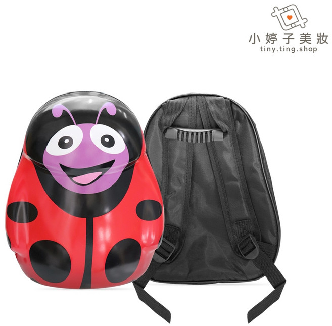 小婷子美妝-百貨 紅色瓢蟲造型硬殼後背包 兒童護脊輕巧背包