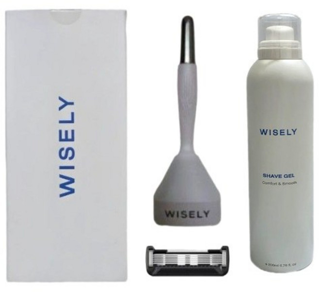 와이즐리 면도 기초세트 면도기 면도날 거치대 쉐이빙젤, 슬레이트그레이 1세트, 1개