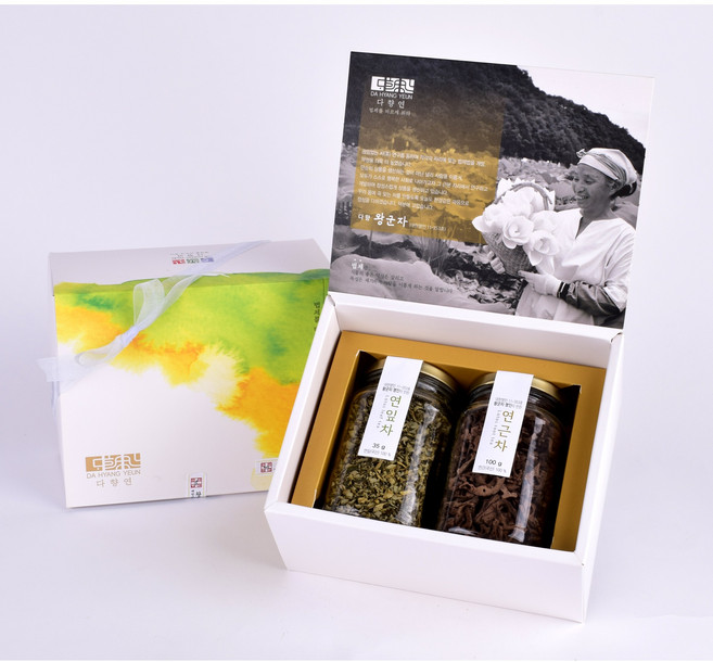 [다향연] 왕군자명인의 연근 연잎 2구 선물세트, 1개, 2개입