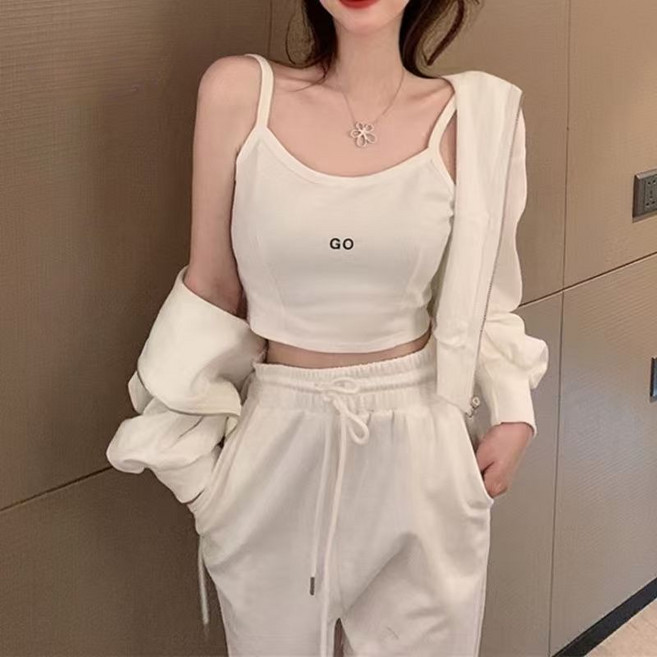 오스틱니 2+1 추가할인 여성 초특가 봄가을 패션 스포츠 후드 집업 + 트레이닝 탑 + 운동 바지 세트 (3종 세트)