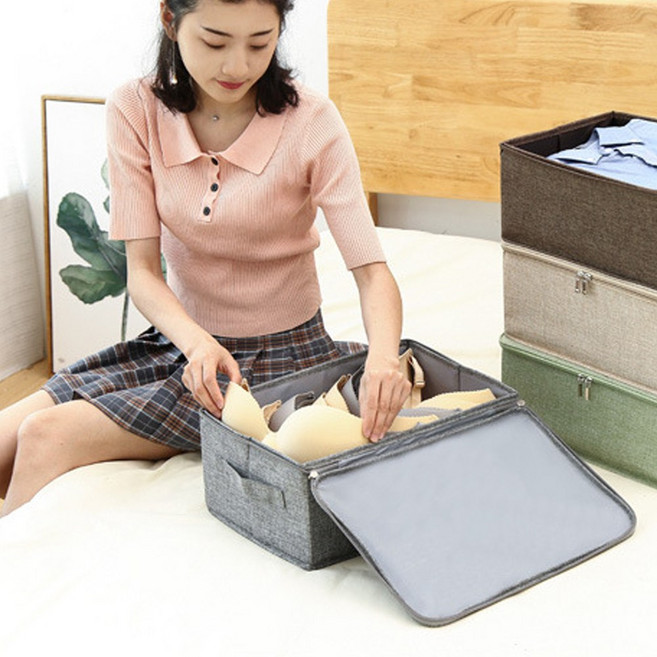 대용량 패브릭 리빙박스 옷정리함 이불정리함 의류수납함, 패브릭그레이, 1개