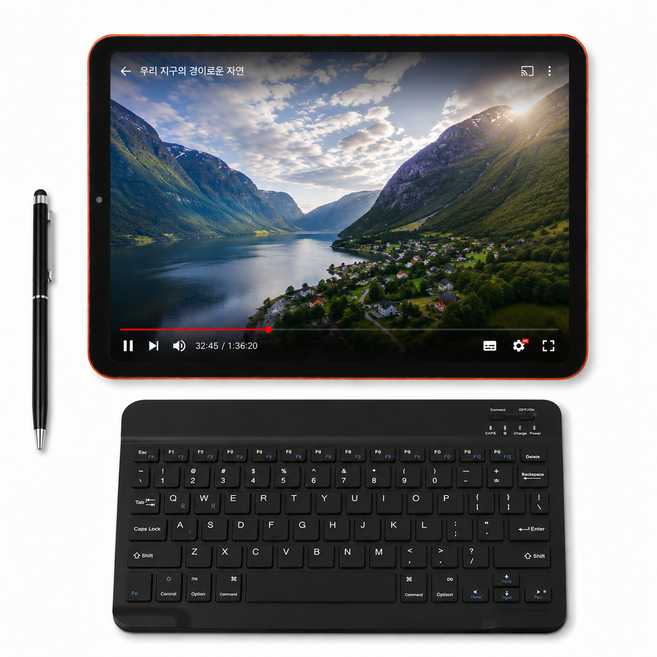 10.1인치 태블릿 PC 12GB RAM 64GB 저장공간 10000mAh 대용량 배터리 4G LTE WiFi 학습용 영상시청용, 오렌지 컬러, Wi-Fi + 셀룰러