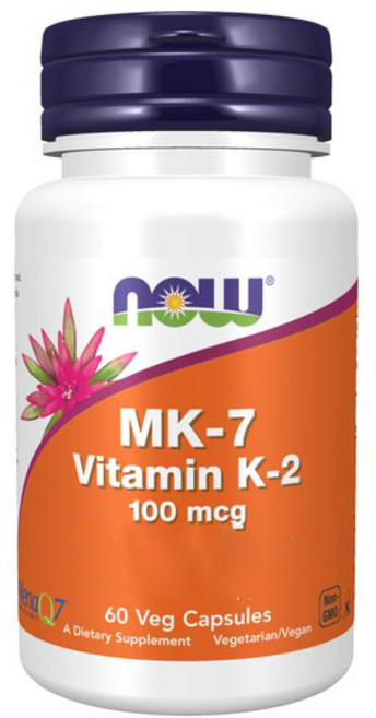 NOW Foods MK-7維他命K-2植物膠囊 100mcg, 60顆, 1罐