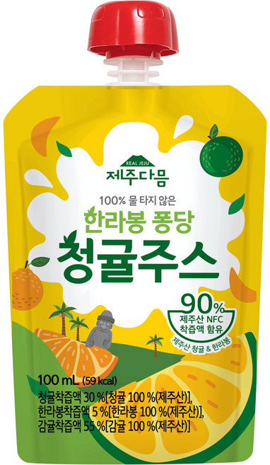 제주다믐 한라봉 퐁당 청귤주스, 10개, 100ml