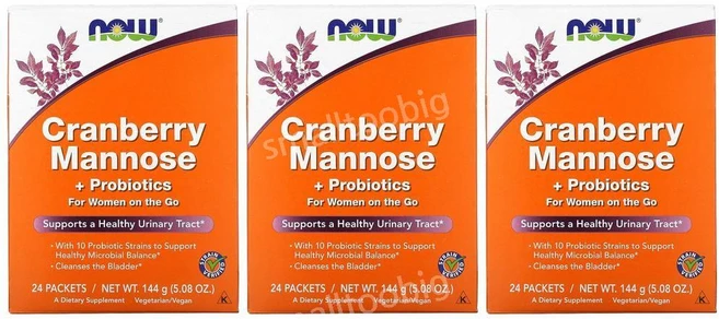NOW Foods 크랜베리 만노스 프로바이오틱스 여성을위한 24 패킷 0.21 oz 6 g x 3, 24팩 3개 - 쿠팡