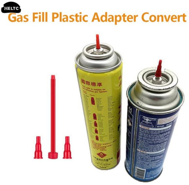 가스 충전 플라스틱 어댑터 재사용 부탄 헤드 라이터 스프레이 건용 공용 카세트 탱크로 변환 3 개, 01 3pcs