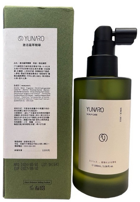 L'AUBE YUNARO 蘊洛 養髮液 激活蘊萃精華 頭皮水, 1個, 濃密蘊萃精華100ml｜新包裝