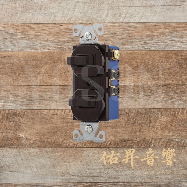 COOPER 271W/271B 白色/咖啡色 15A 120V/277V 單聯單路 雙切 指撥式電源開關 BSMI認證, 271B 咖啡色,單開關不含面板