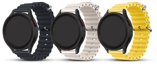 인띵 갤럭시워치7 6 5 4 오션밴드 20mm 22mm 호환 실리콘 스포츠 스트랩 시계줄, 블랙, 1개