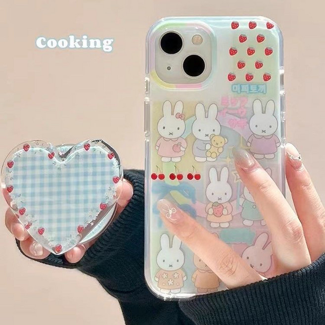 수현이네 채색 미피토끼 갤럭시 26울트라 호환 케이스 하트 맥세이프 그립톡 거치대