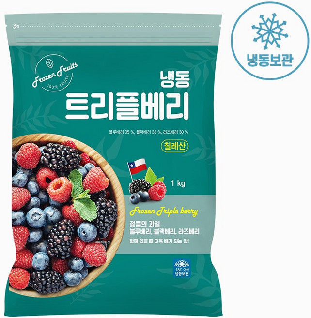[웰팜] 냉동 트리플베리 1kg x 1팩, 1개