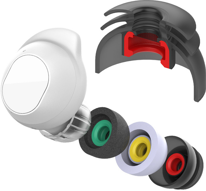 디오핏 갤럭시 버즈2 이어팁 버즈 FE 버즈플러스 버즈+ 메모리폼 이어팁 실리콘 이어캡, 다중플랜지 이어팁, S/M/L