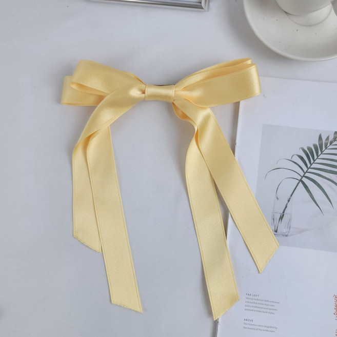 30color 공단 새틴 꼬리 롱 긴 리본 골프핀 라운딩 헤어핀 자동핀 빨강 레드 형광 실크